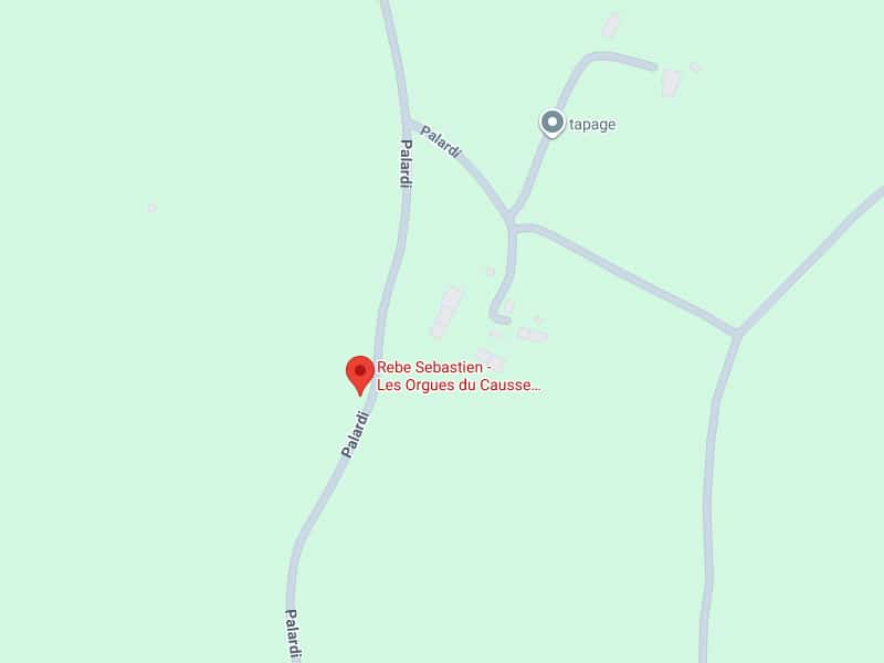 Rebe Sebastien - Les Orgues du Causse : Plan d'accès Carte de Rebe Sebastien - Les Orgues du Causse et tapage, située sur la route Palardi en milieu rural.