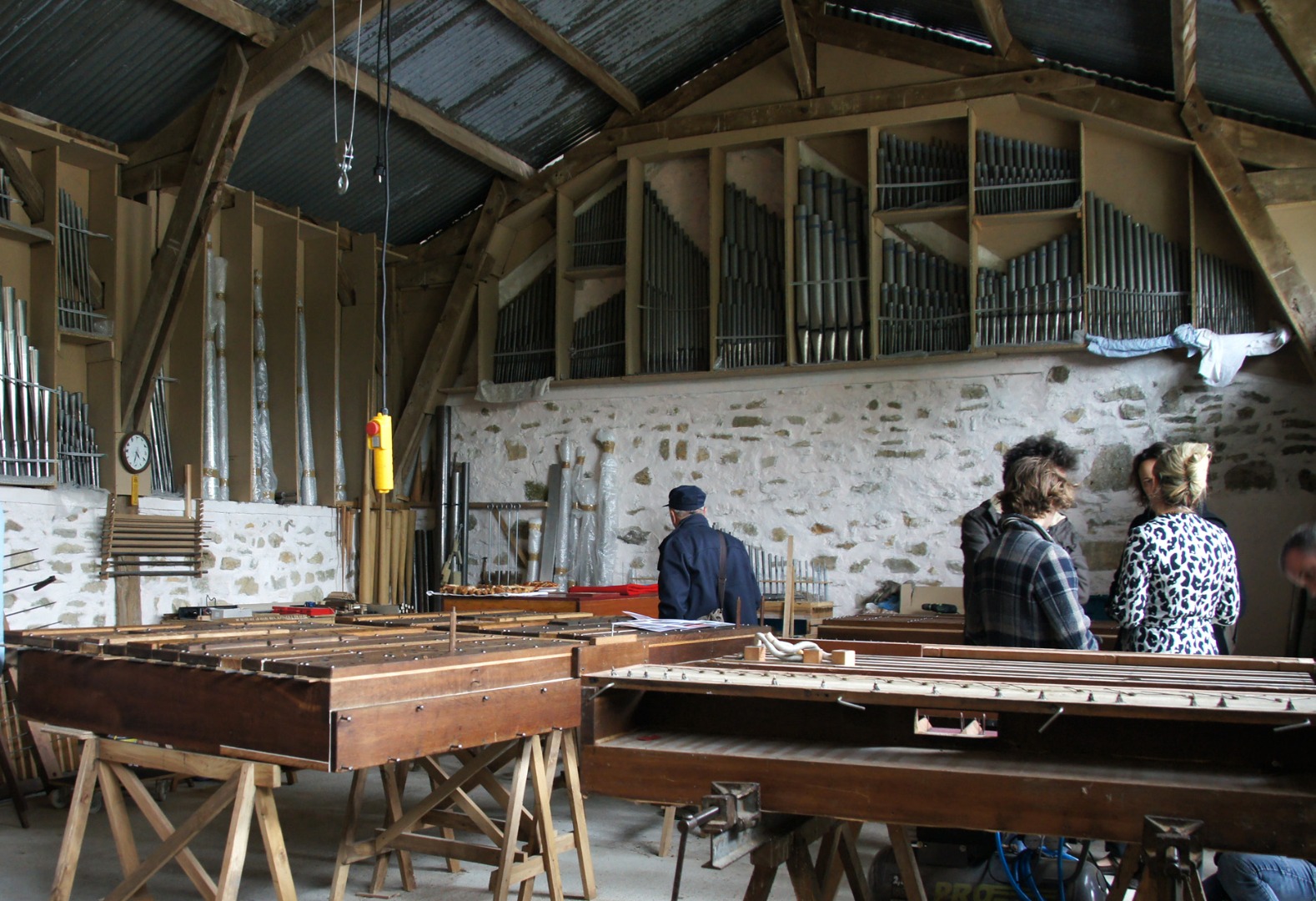 Sommiers en cours de restauration